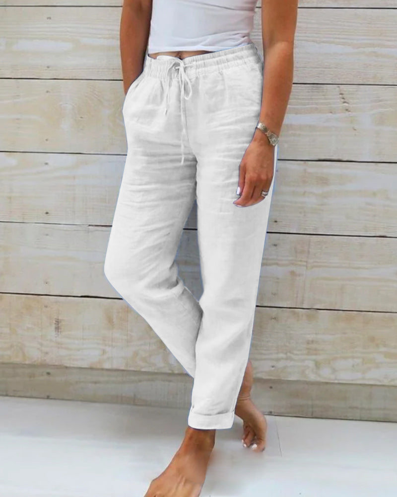 Livia | Cotton and polyester stretch pants