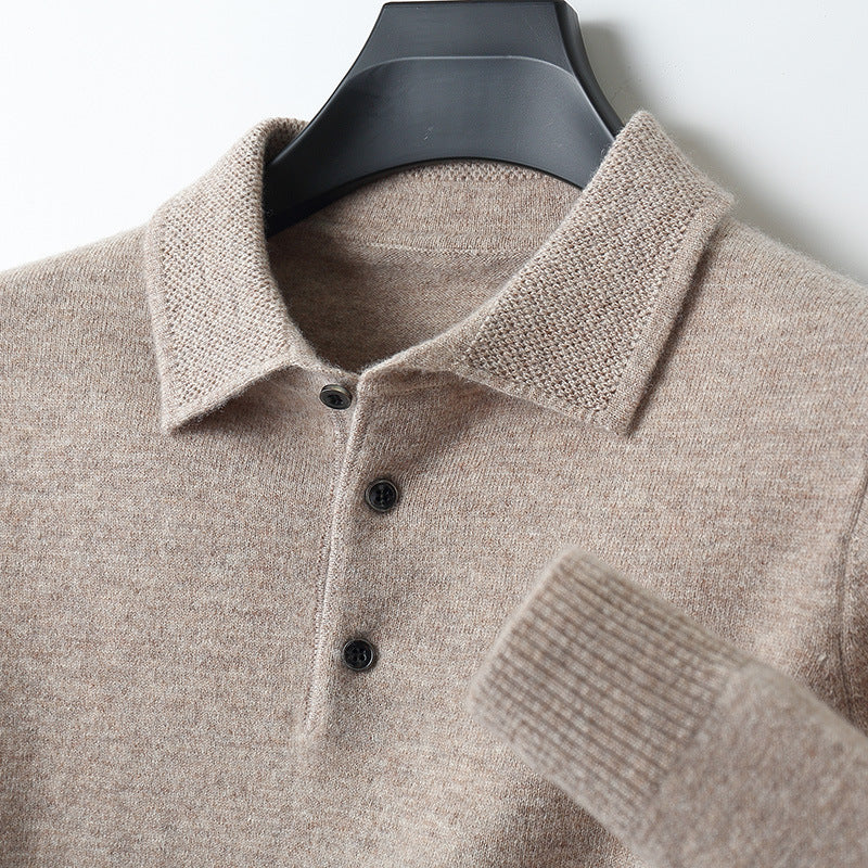 Edward | Cashmere Long Sleeve Polo Shirt