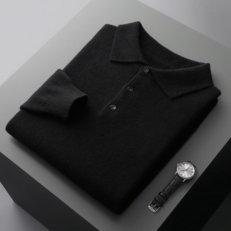 Edward | Cashmere Long Sleeve Polo Shirt