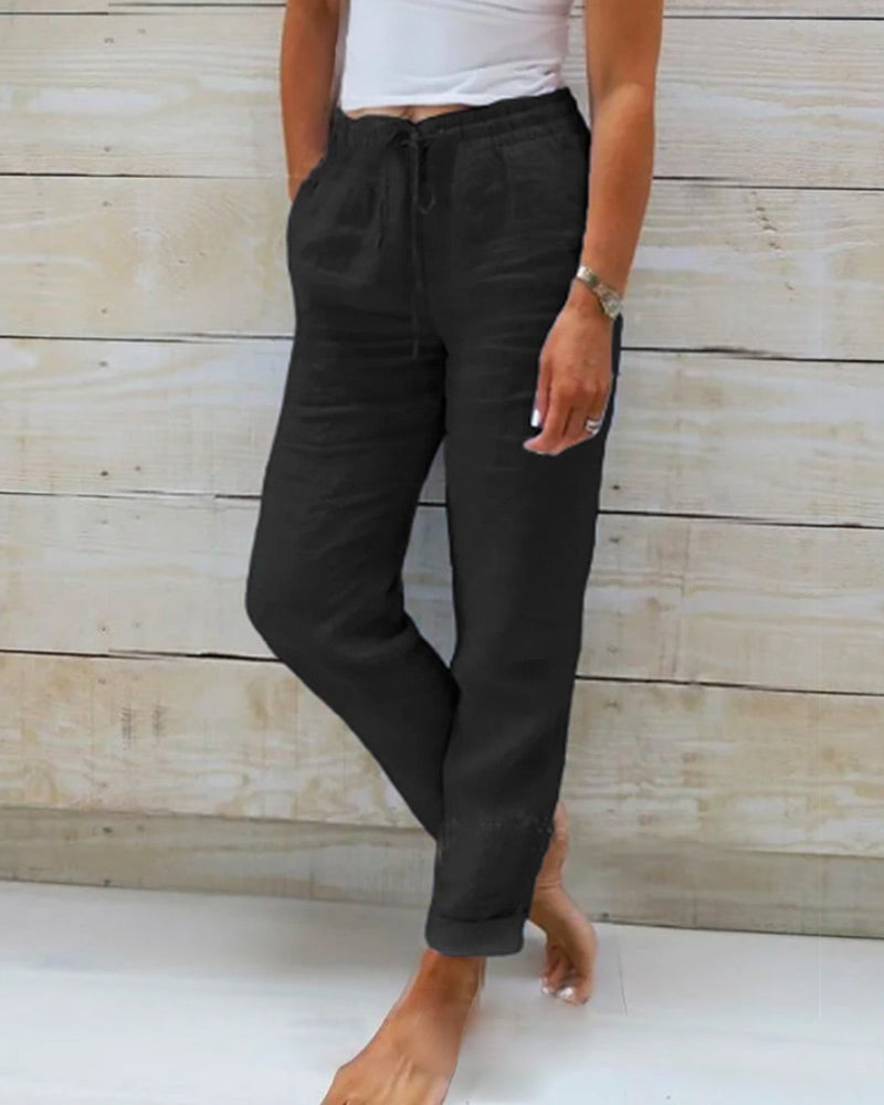 Livia | Cotton and polyester stretch pants