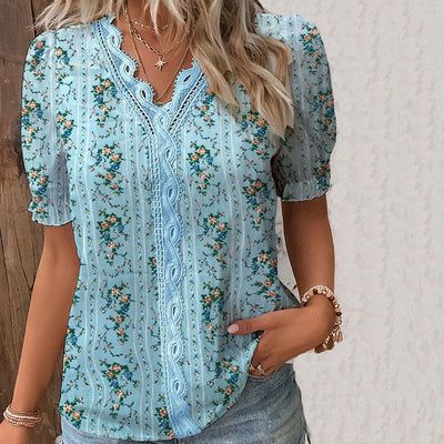 Eleanor | Lace blouse with floral pattern