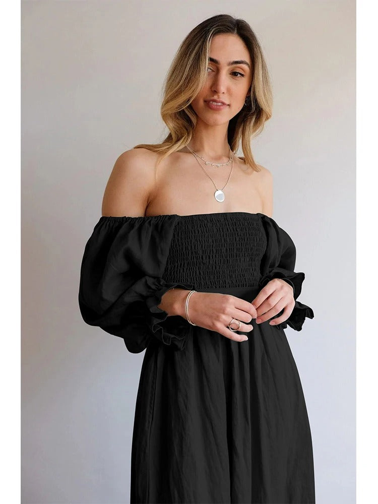 Ornella | French dress with ruffled sleeves