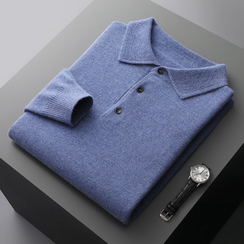 Edward | Cashmere Long Sleeve Polo Shirt