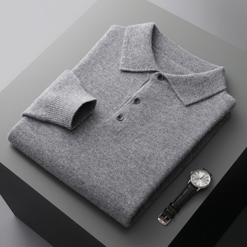 Edward | Cashmere Long Sleeve Polo Shirt