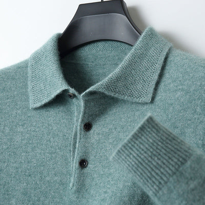 Edward | Cashmere Long Sleeve Polo Shirt