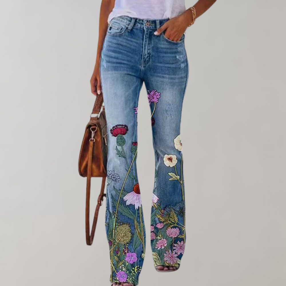 Lilah | Flare pants with floral print