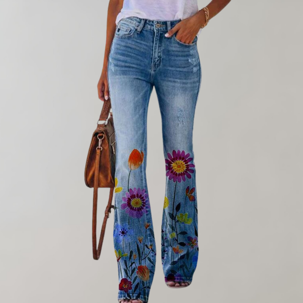 Lilah | Flare pants with floral print