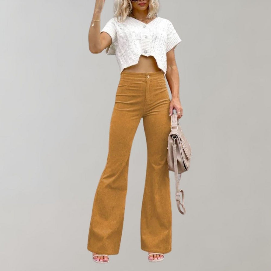 Sarah | Stylish Corduroy Flare Pants