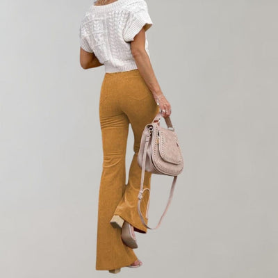 Sarah | Stylish Corduroy Flare Pants