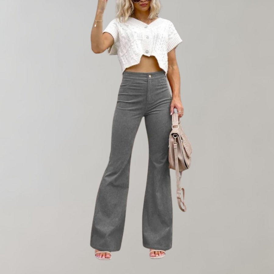 Sarah | Stylish Corduroy Flare Pants