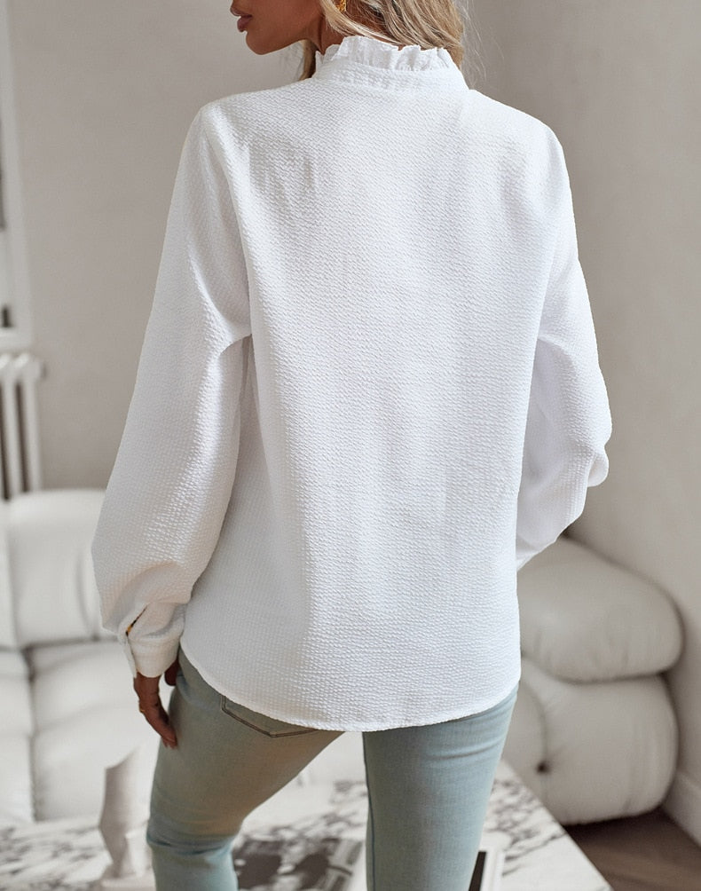 Sandra |  Elegant Long Sleeve Blouse