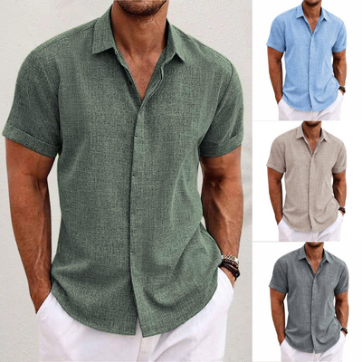 OLIVER | SHORT-SLEEVED SHIRT MADE OF COTTON AND LINEN