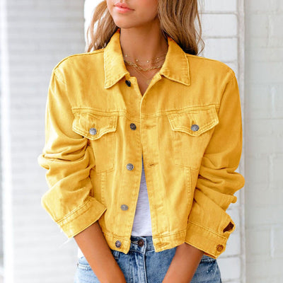 Eleanor | Solid Color Denim Jacket