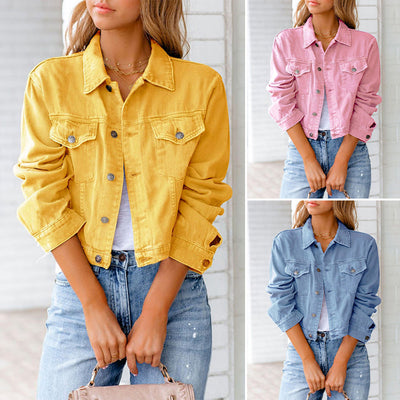 Eleanor | Solid Color Denim Jacket