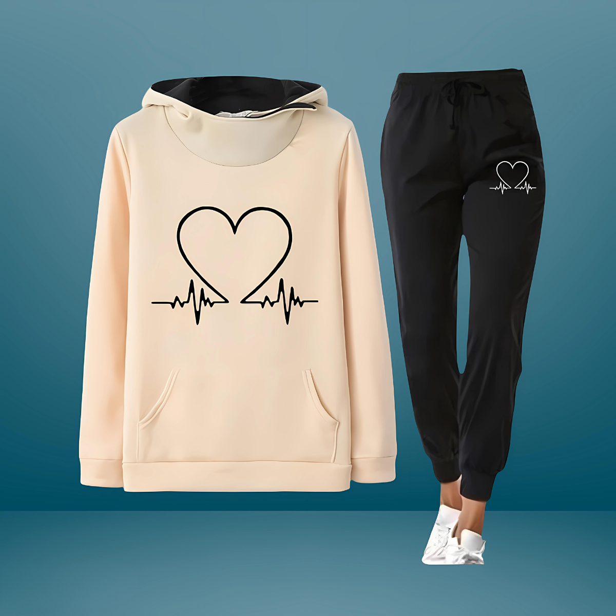 Charlotte | Printed tracksuit with heartbeat