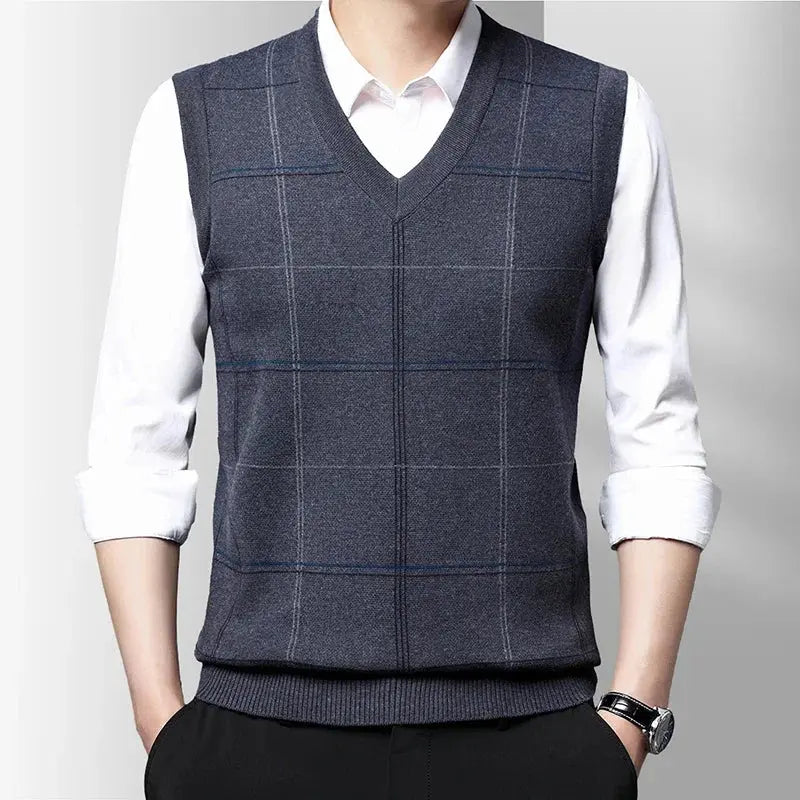 Brian | Checkered Kinit Vest