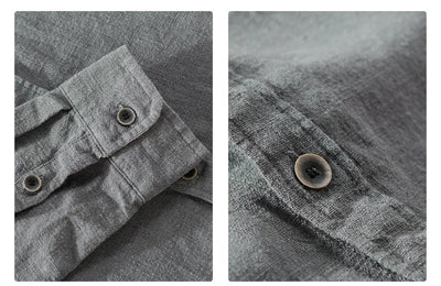 David | Round neck linen shirt