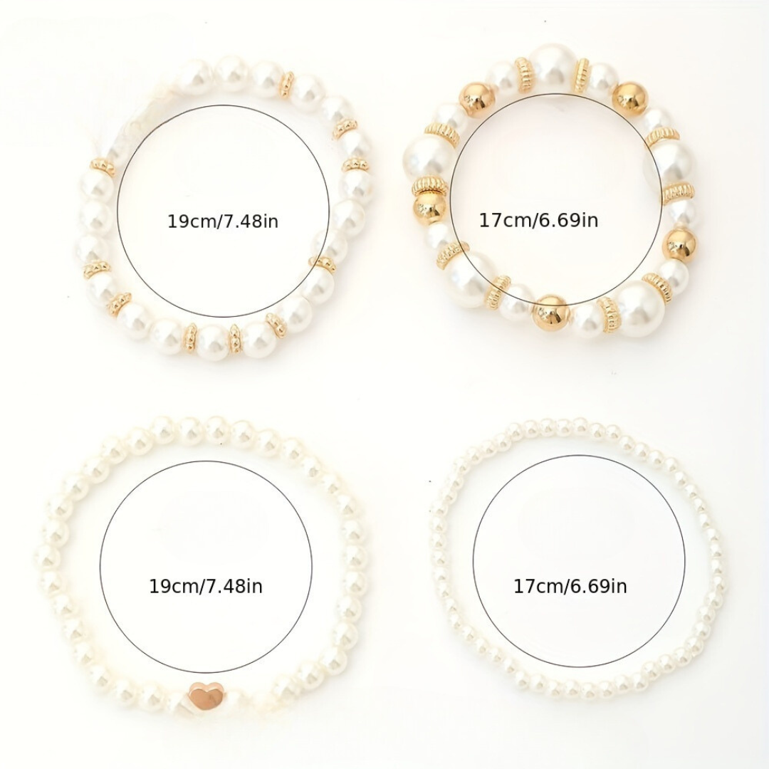 Set of artificial pearls | 4 parts