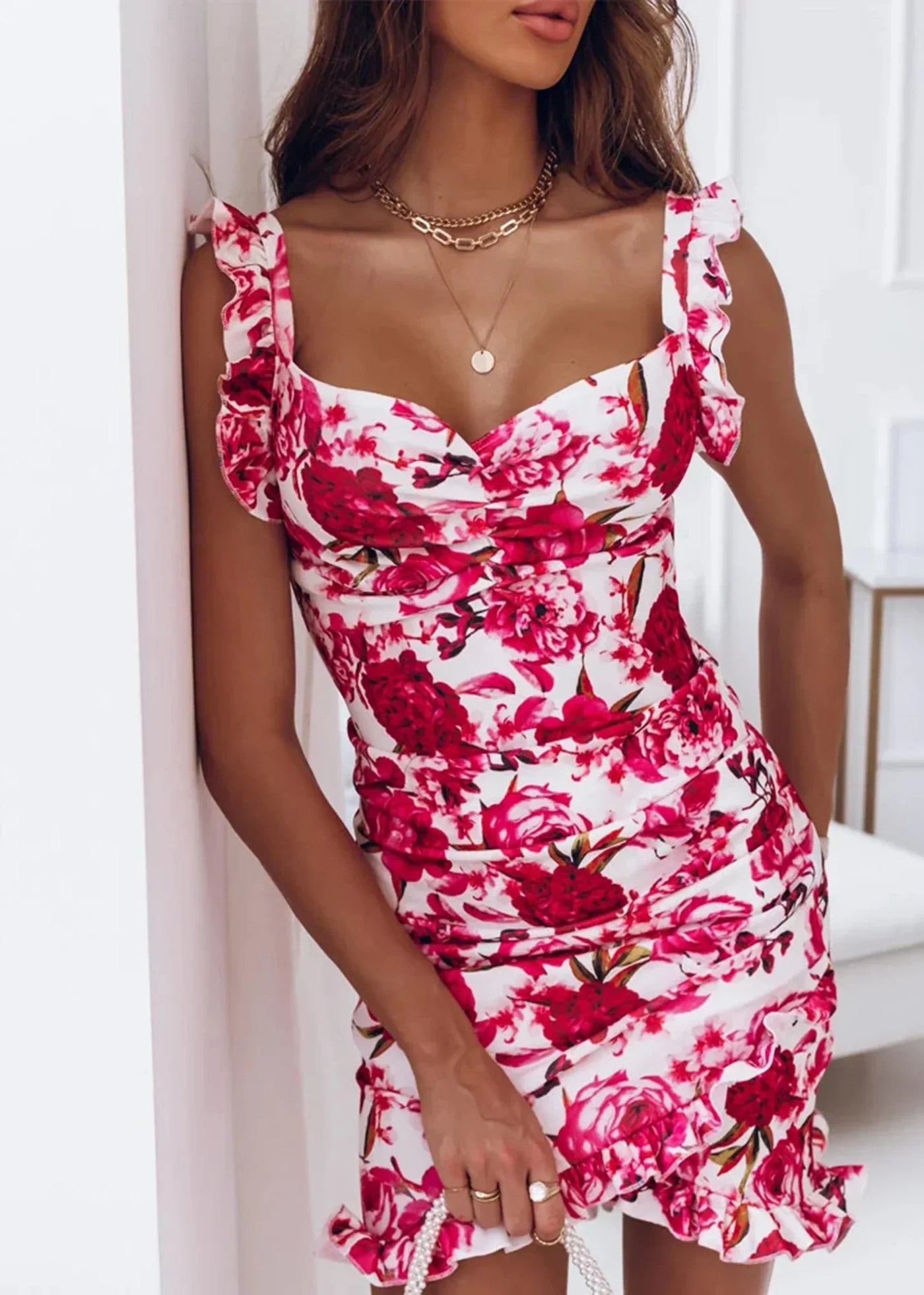 Sabine | Summery floral wrap dress