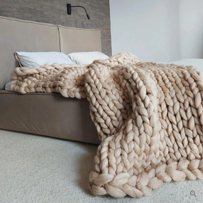 CozyCraft | Hand-knitted blanket made of merino wool