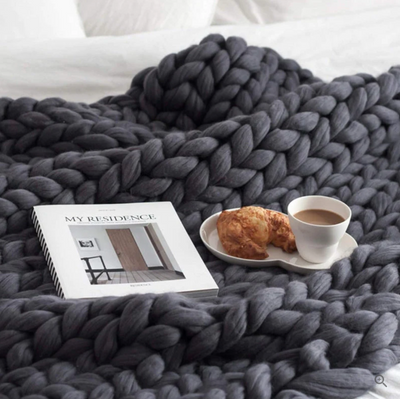 CozyCraft | Hand-knitted blanket made of merino wool