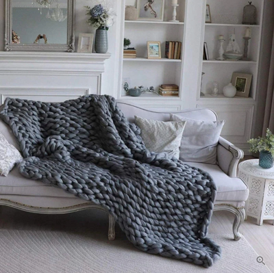 CozyCraft | Hand-knitted blanket made of merino wool