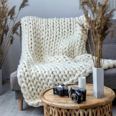 CozyCraft | Hand-knitted blanket made of merino wool