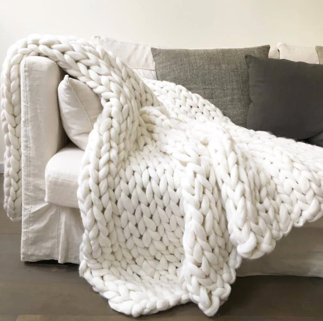 CozyCraft | Hand-knitted blanket made of merino wool