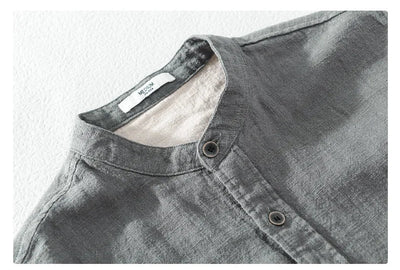 David | Round neck linen shirt