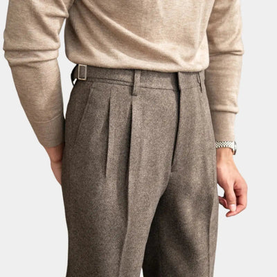 British High Waist Straight Trousers - Cross & Crown Cross & Crown