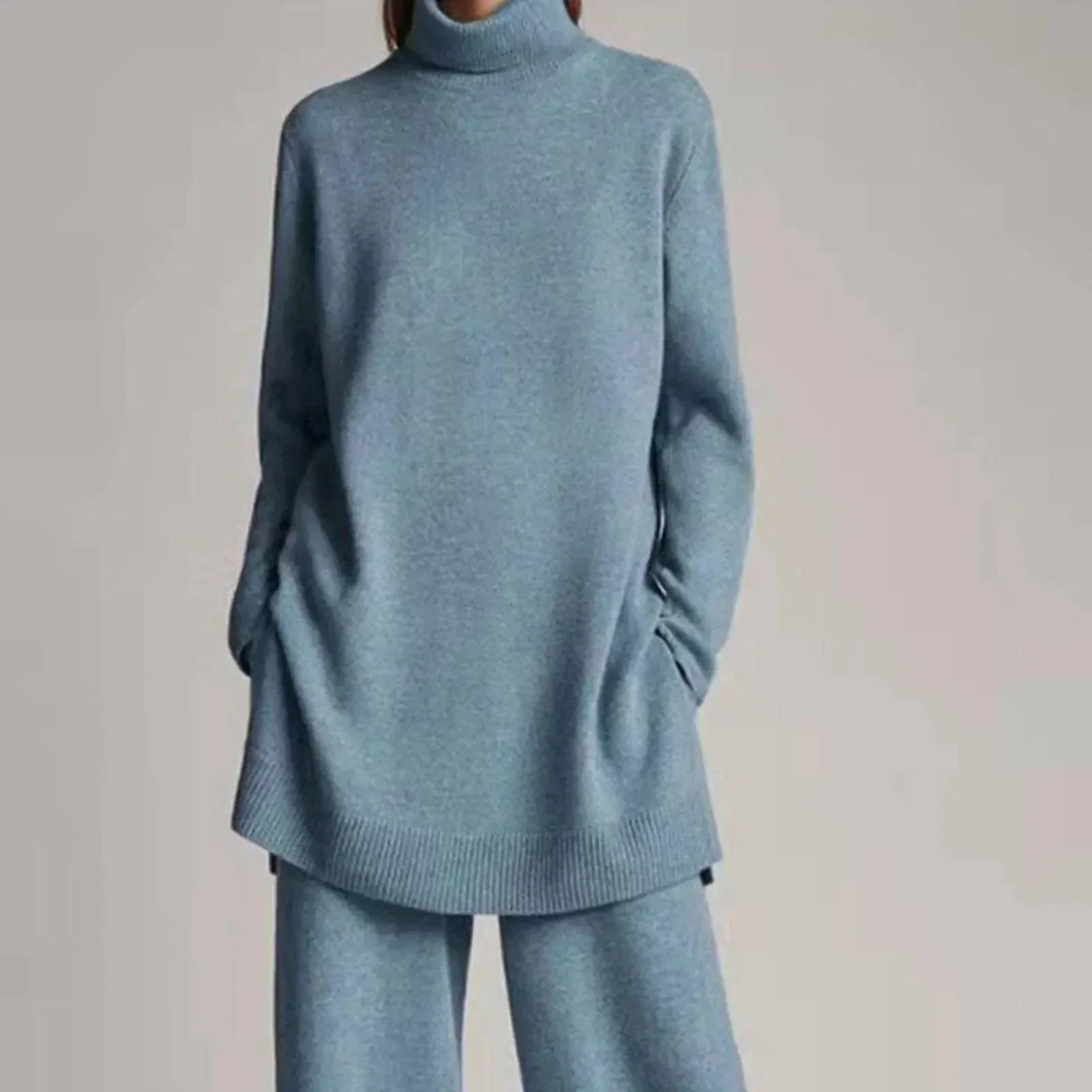 Ayla | Turtleneck Sweater with Wide Leg Pant Set