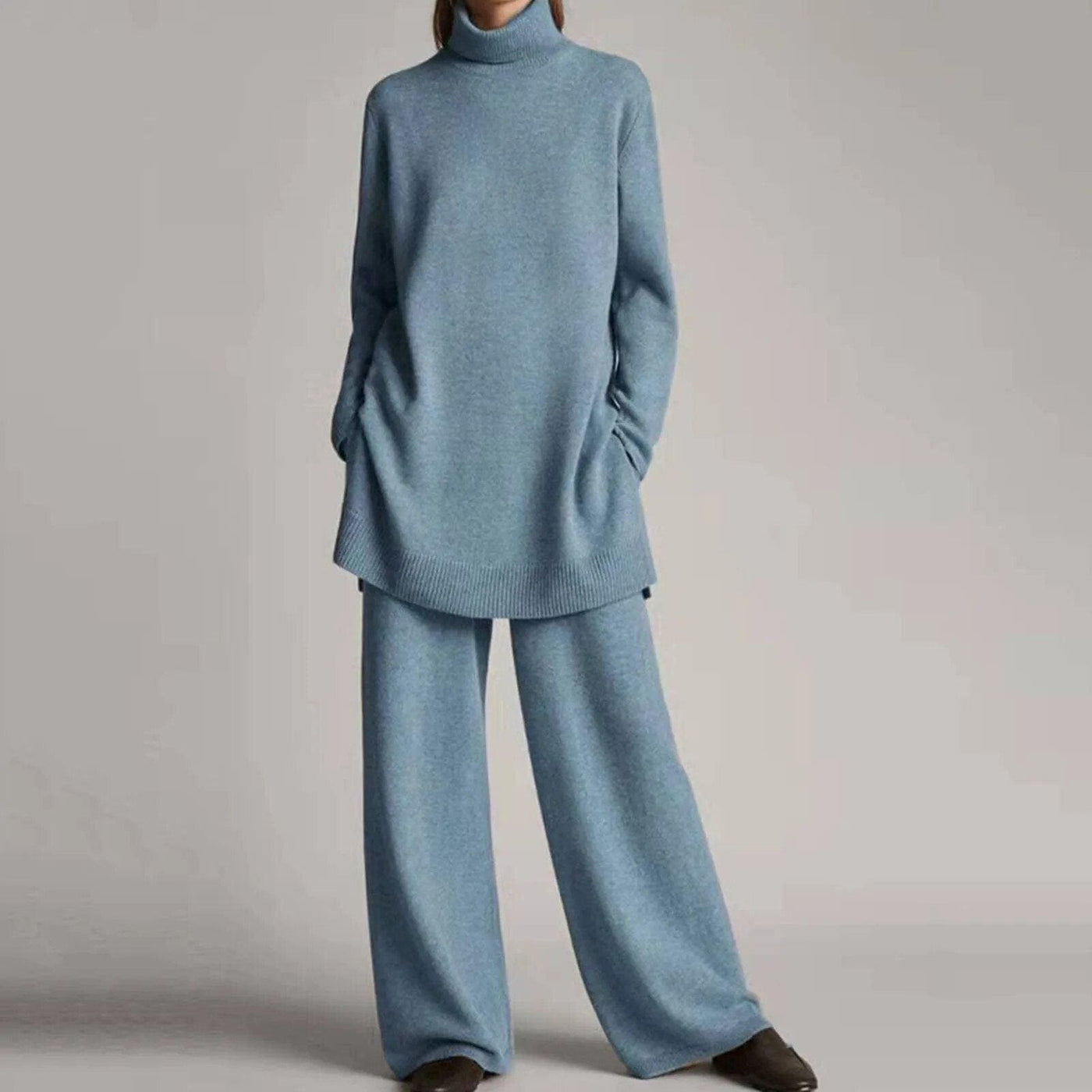 Ayla | Turtleneck Sweater with Wide Leg Pant Set