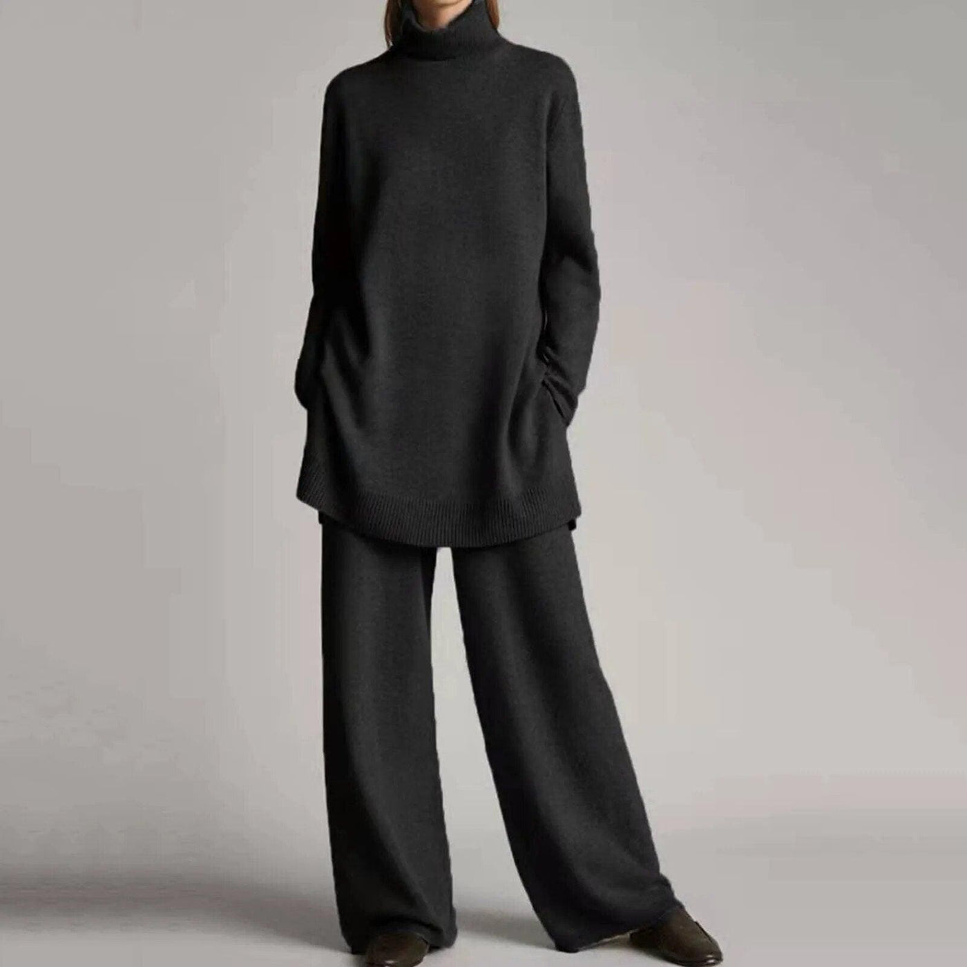 Ayla | Turtleneck Sweater with Wide Leg Pant Set