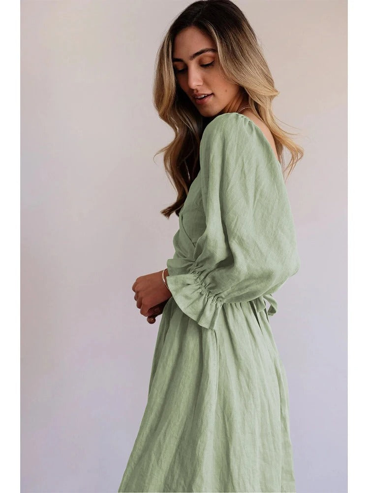 Ornella | French dress with ruffled sleeves