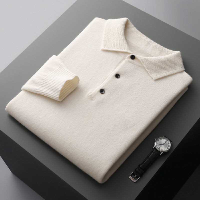 Edward | Cashmere Long Sleeve Polo Shirt