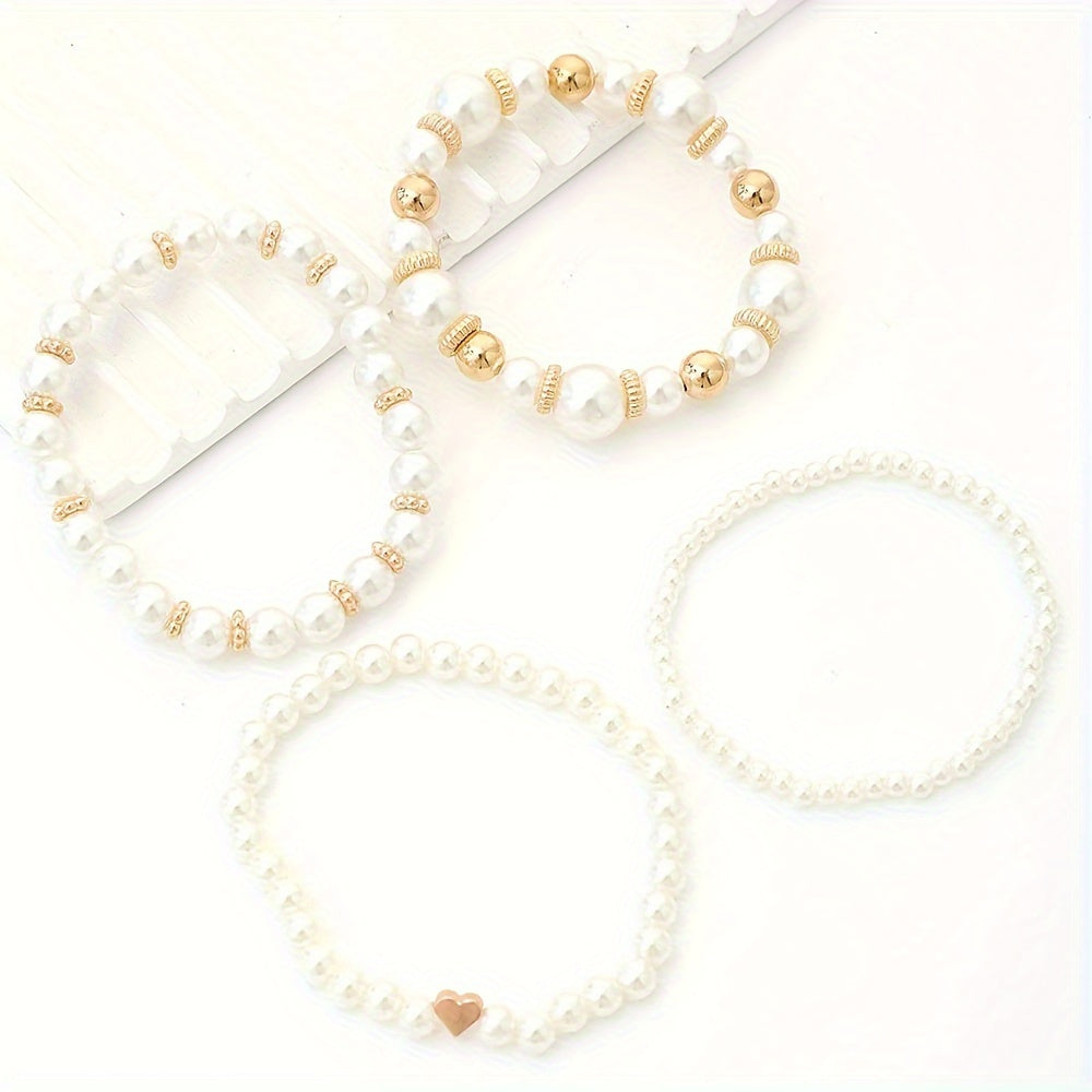 Set of artificial pearls | 4 parts