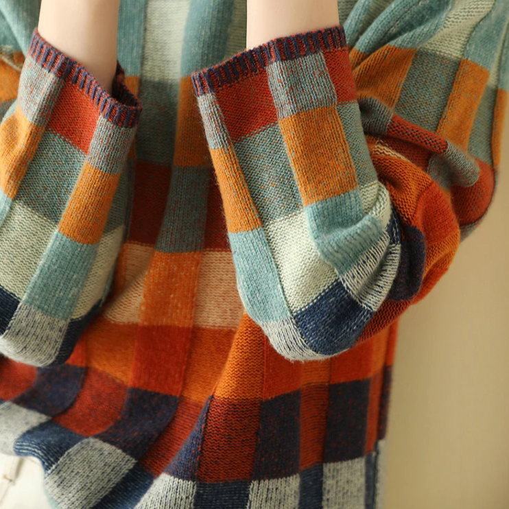 Charlotte | Colorful Patchwork Turtleneck Sweater