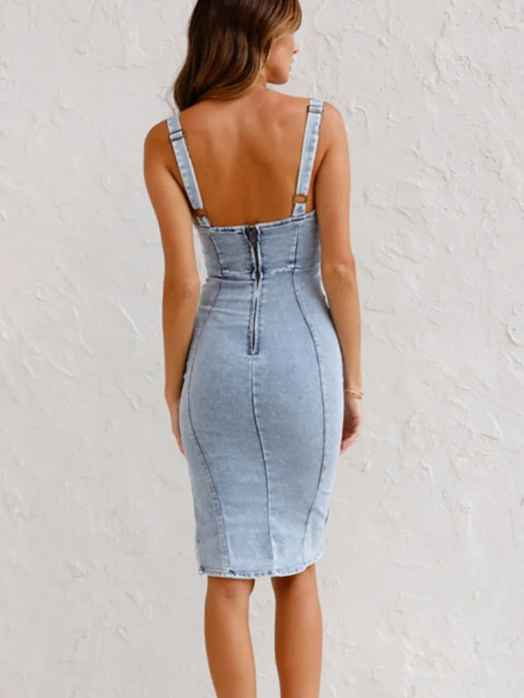 Jarra | Denim dress with adjustable straps