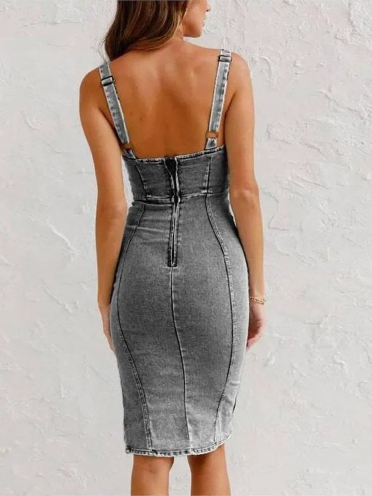 Jarra | Denim dress with adjustable straps