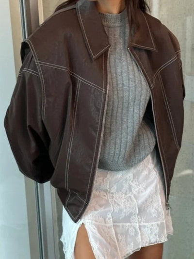 VORINAOversized leather bomber