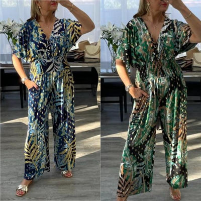 Bellina | jumpsuit with leaf print