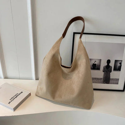 Vorina Luxury FashionSuede Tote Bag