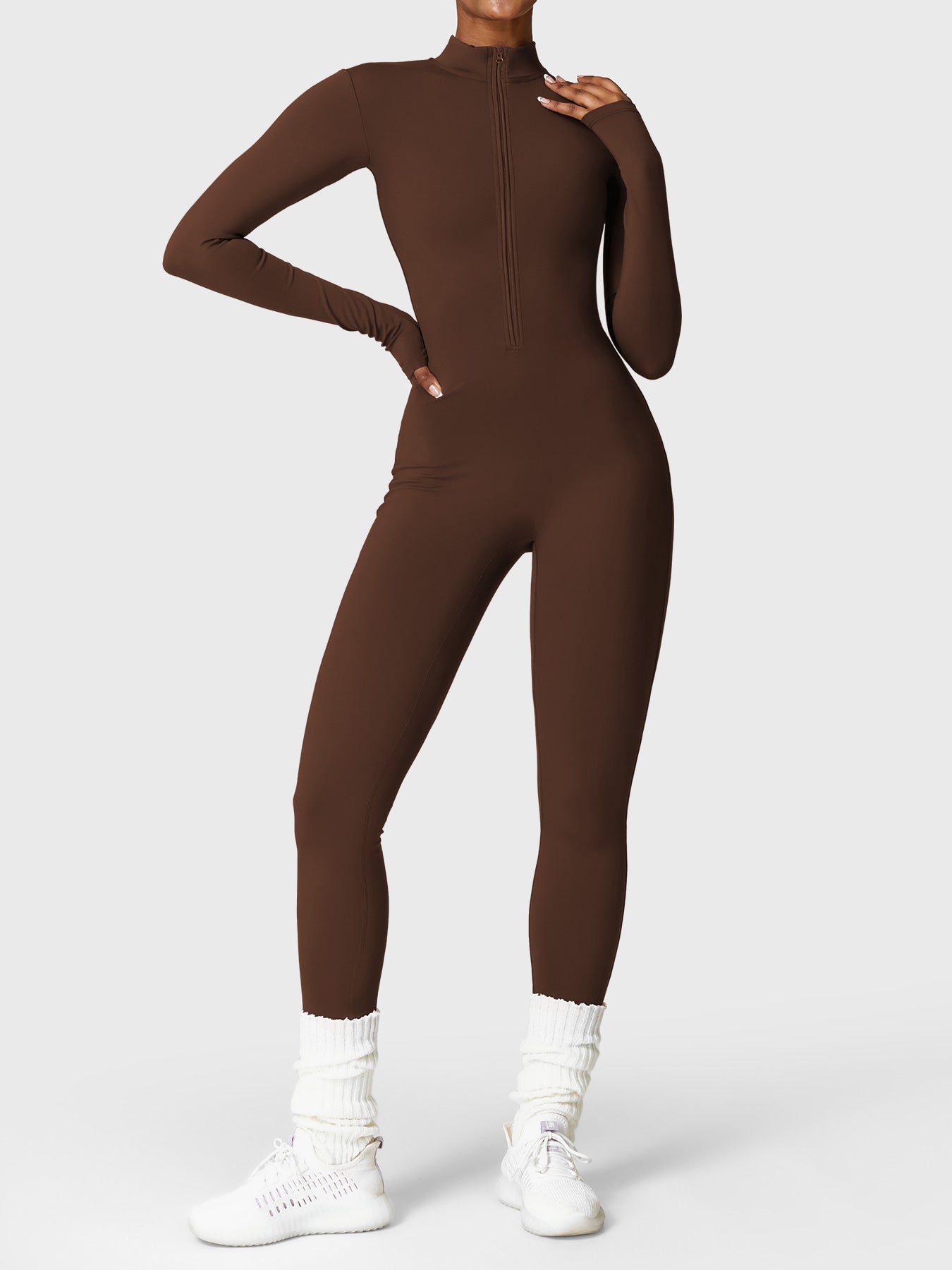 Aurora | Fleece Long Sleeve Zipper Jumpsuit