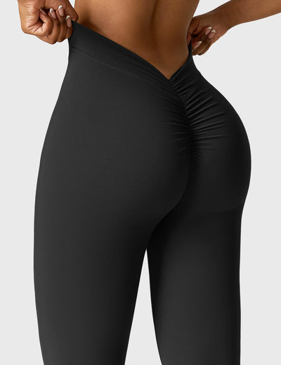 Tessa | Stylish V-back Flare Leggings